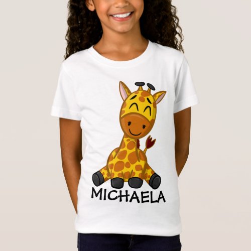 Cute Jungle Safari Giraffe Animal Kids T_Shirt