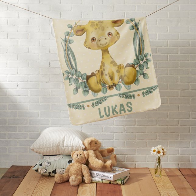 Cute Jungle Safari Giraffe Baby Nursery    Baby Blanket (In Situ)