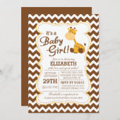 Cute Jungle Safari Giraffe Baby Shower Invitation (Front/Back)