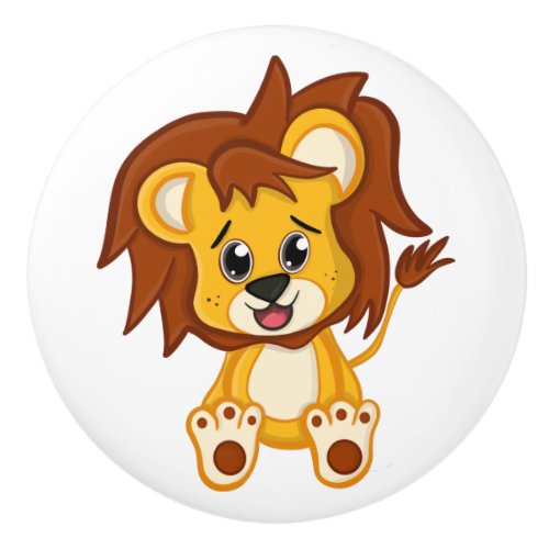 Cute Jungle Safari Lion Animal Kids Ceramic Knob