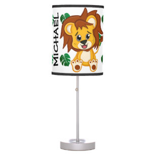 Cute Jungle Safari Lion Animal Kids Table Lamp