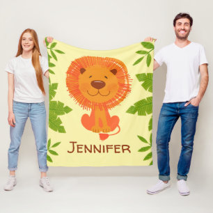 Cute Jungle Safari Lion Baby Nursery Fleece Blanket