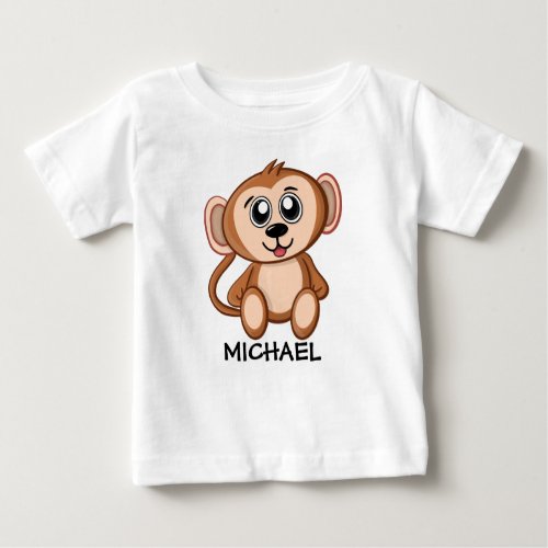 Cute Jungle Safari Monkey Animal Kids Baby T_Shirt