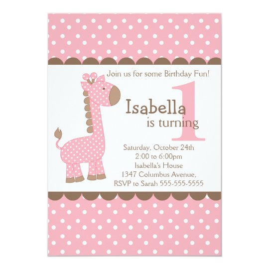 cute jungle safari pink giraffe birthday party invitation zazzle com