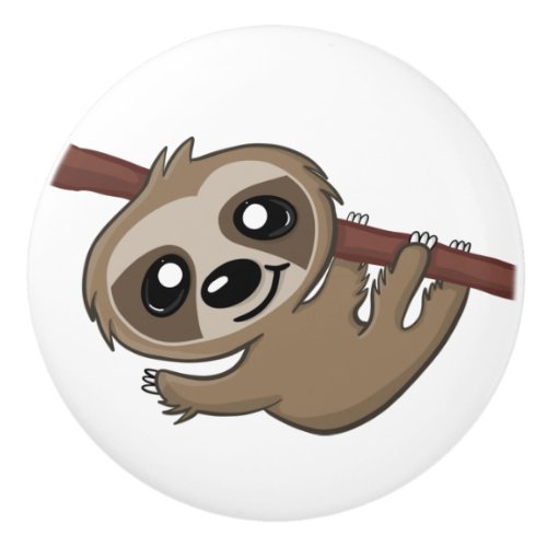 Cute Jungle Safari Sloth Animal Kids Ceramic Knob