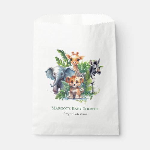 Cute Jungle Safari Tropical Animals Baby Shower Favor Bag