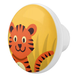 Cute Jungle Tiger Ceramic Knob