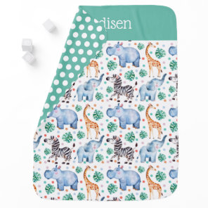 Cute Jungle Wild Animals Baby Blanket