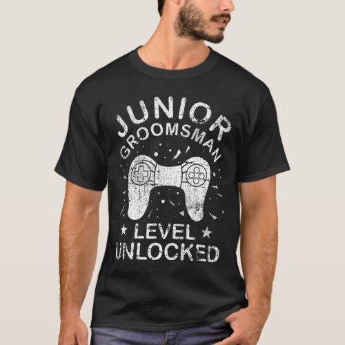 Cute Junior Groomsman Gaming Wedding Party Jr Boys T_Shirt