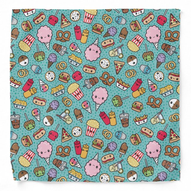 Cute Junk Food bandana (Front)