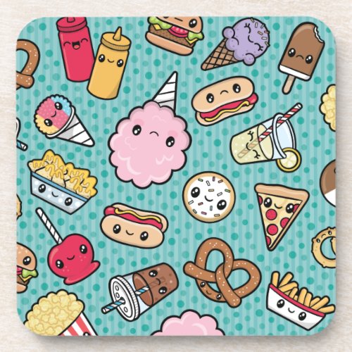 Cute Junk Food Beverage Coaster