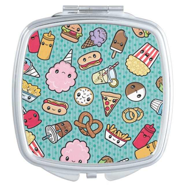 Cute Junk Food Compact Mirror (Front)