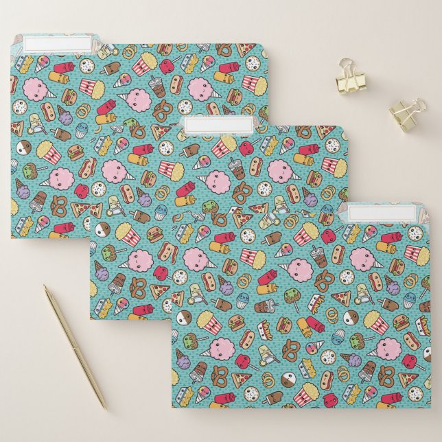 Cute Junk Food file folders (Set)