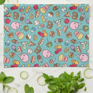 Cute Junk Food kitchen towel