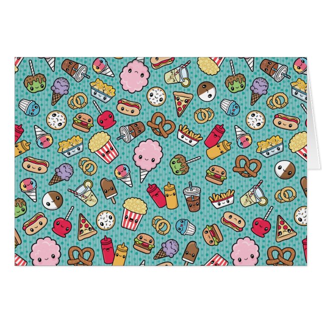 Cute Junk Food note card (Front Horizontal)