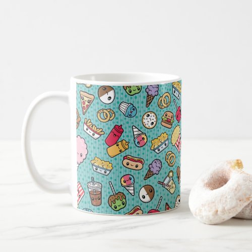 Cute Junk Food pattern mug