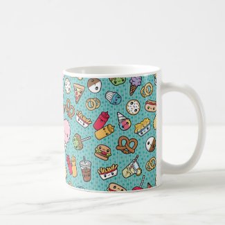 Cute Junk Food pattern mug