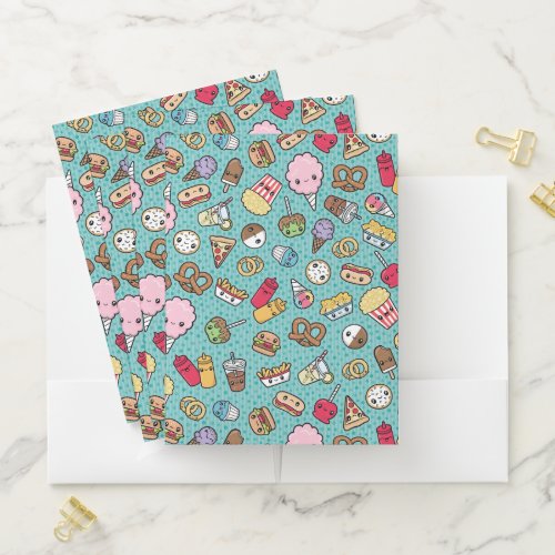Cute Junk Food Pocket Folder