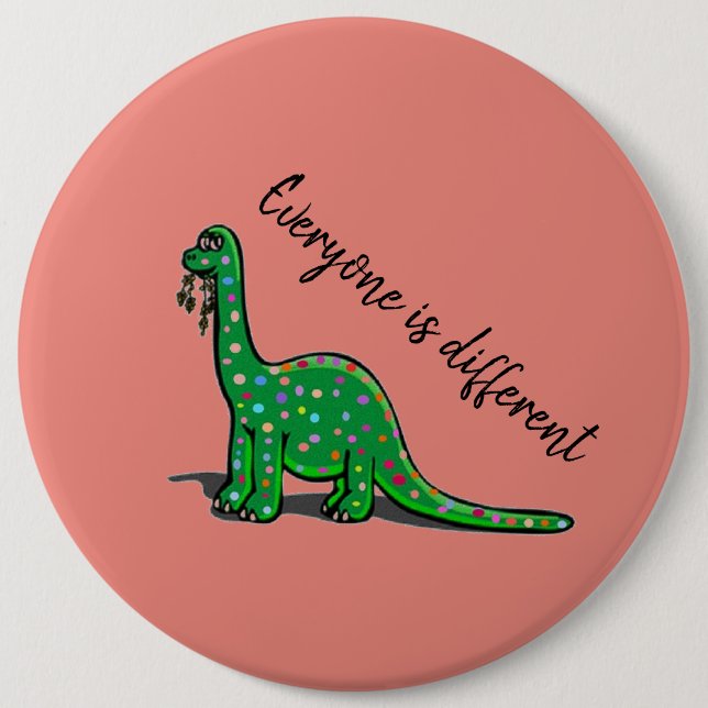 Cute Jurassic Dinosaur Button (Front)
