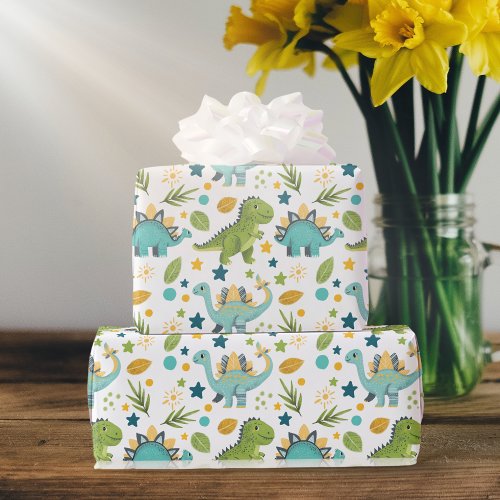 Cute Jurassic T Rex Dinosaur  Wrapping Paper