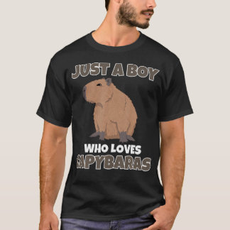 Cute Just A Boy Who Loves Capybara Boys Girls Birt T-Shirt