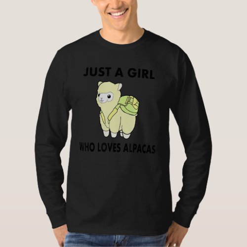 Cute Just A Girl Who Loves Alpacas T_Shirt