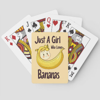 Cute Just A Girl Who Loves Bananas Fruit Lover Poker Cards