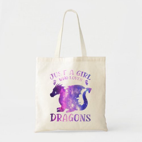 Cute Just A Girl Who Loves Dragons Women and Girls Tote Bag