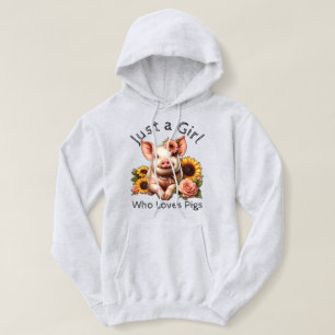 Cute Just A Girl Who Loves Pigs Hoodie