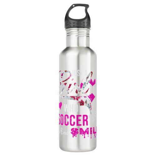 Cute Just A Girl Who Loves Soccer And Slime T_Shir Stainless Steel Water Bottle
