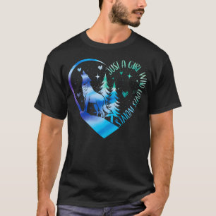 Cute Just A Girl Who Loves Wolves Wolf Lover Women T-Shirt
