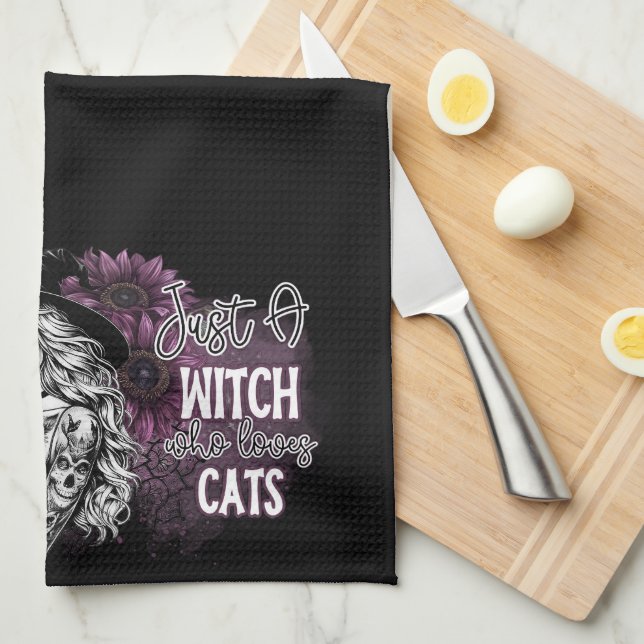 Cute Just A Witch  Kitchen Towel (Quarter Fold)