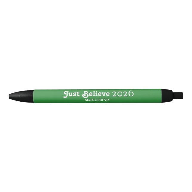 Cute Just Believe Green New Year 2026        Pen (Front)