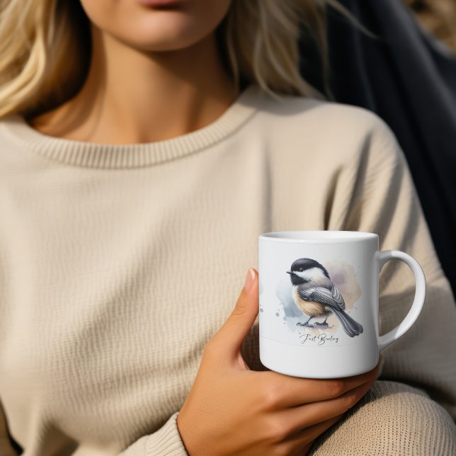 Cute Just Birding Black Cap Chickadee Coffee Mug (Creator Uploaded)