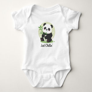 Cute "Just Chillin'" Panda Bear Baby Bodysuit