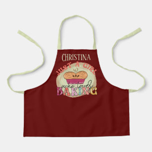 Cute just girl loves baking add name apron