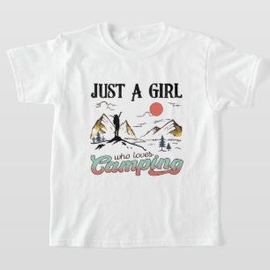Cute just girl loves camping word art T-Shirt