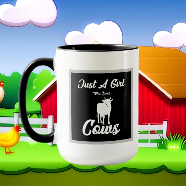 Cute just girl loves cows add monogram mug (Creator Uploaded)