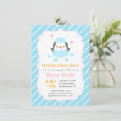 Cute Just Hatched Penguin Baby Shower Invitations (Standing Front)