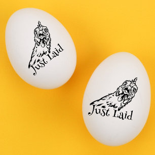 Cute "Just Laid" Mini Chicken Egg Stamp