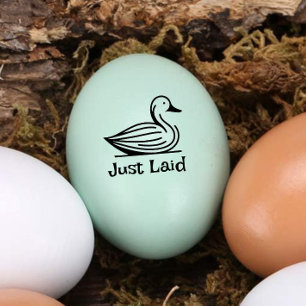 Cute "Just Laid" Mini duck Egg Stamp