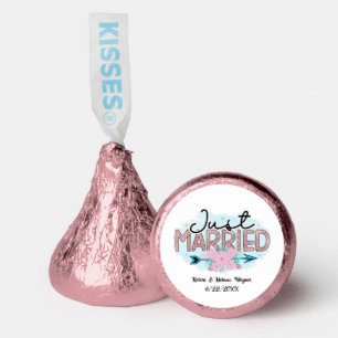 Cute just married add names & date hershey®'s kisses®