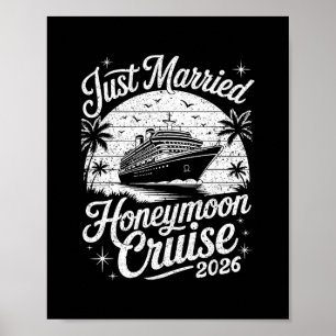 Cute Just Married Honeymoon Cruise 2026 Newlyweds Poster