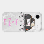 CUTE JUST MARRIED IPHONE 5 CASE WHITE DAMASK (Back (Horizontal))