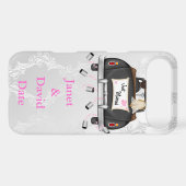 CUTE JUST MARRIED IPHONE 5 CASE WHITE DAMASK (Back (Horizontal))