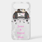 CUTE JUST MARRIED IPHONE 5 CASE WHITE DAMASK (Back)