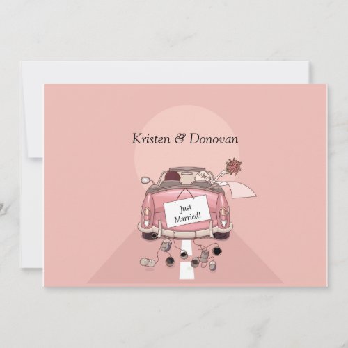 Cute Just Married Post Wedding Invitation