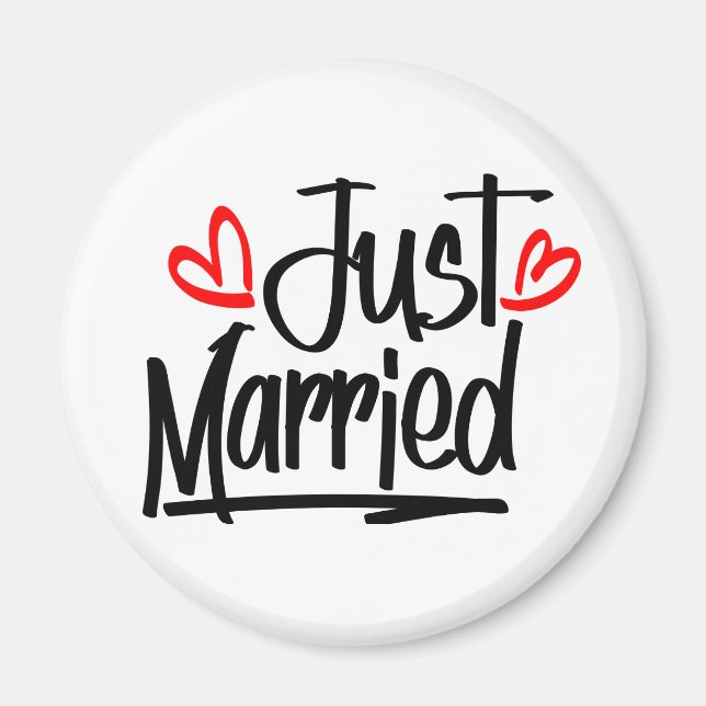 Cute Just Married Wedding Newlywed Bride MRS Magnet (Front)