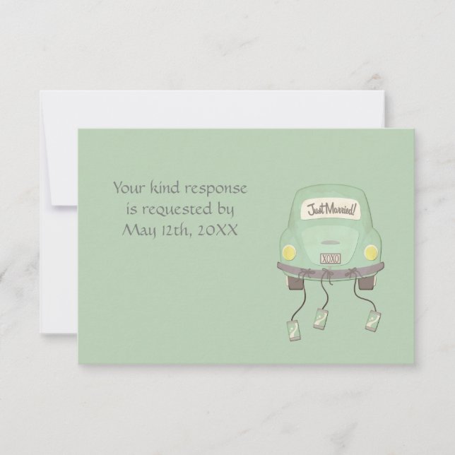 Cute Just Married Wedding RSVP Invitation (Front)