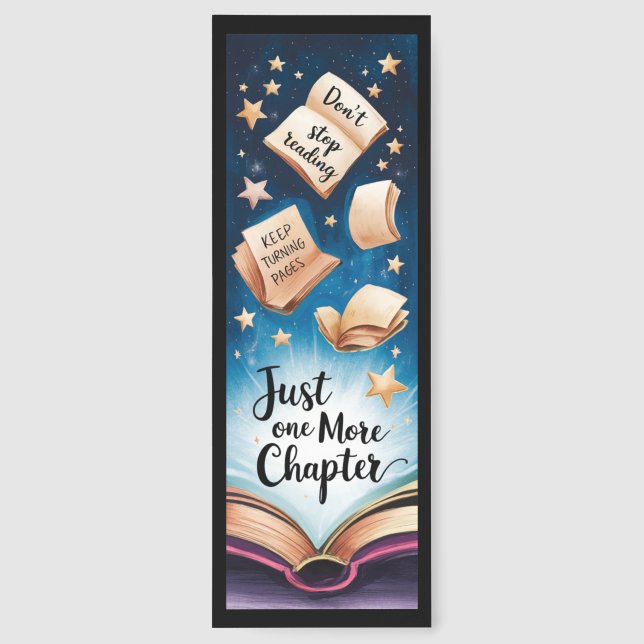 Cute Just One More Chapter Saying Bookmarks (Back)
